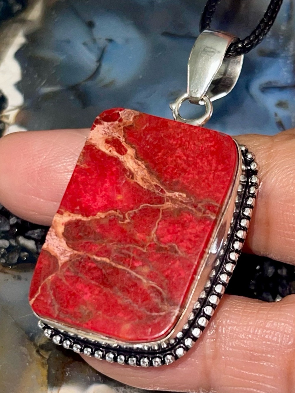 Red Sea Sediment Jasper Pendant 2”